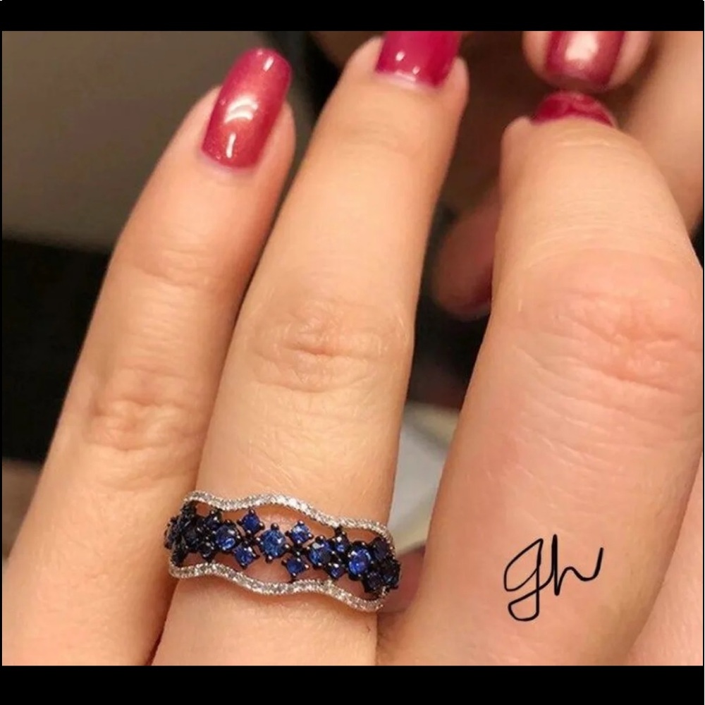 925 SKYLER BLUE SAPPHIRE RING SIZE 8